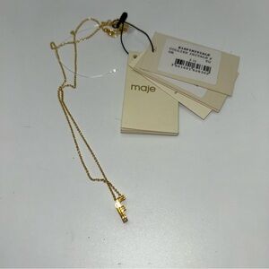 Maje gold tone collier initial F necklace NWT